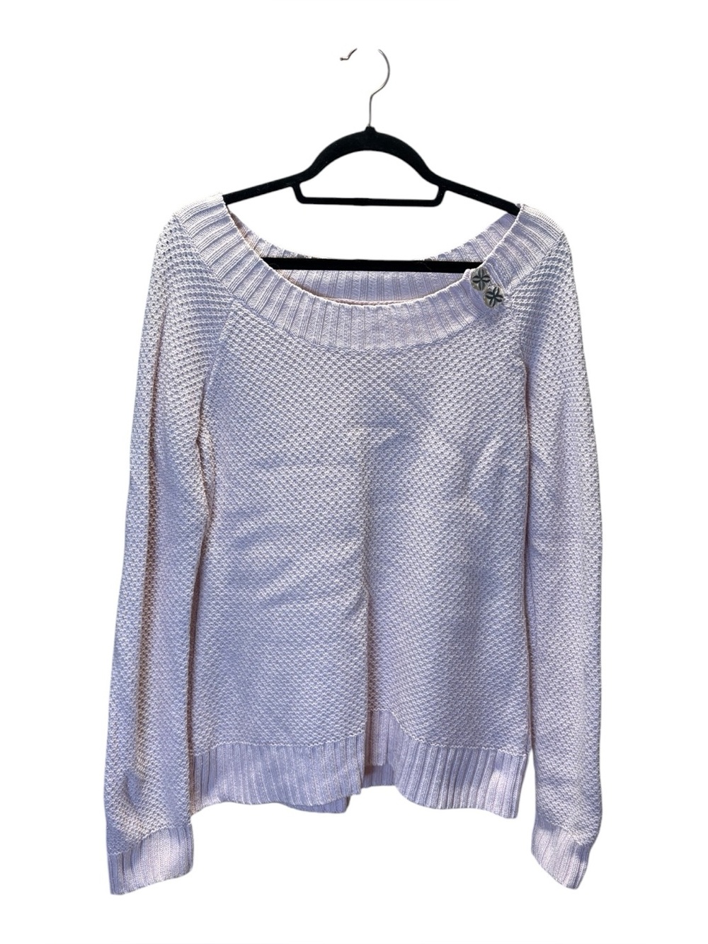 Off-the-Shoulder pink Knit Sweater